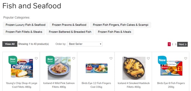 An after image of a site selling products with popular categories internal links.