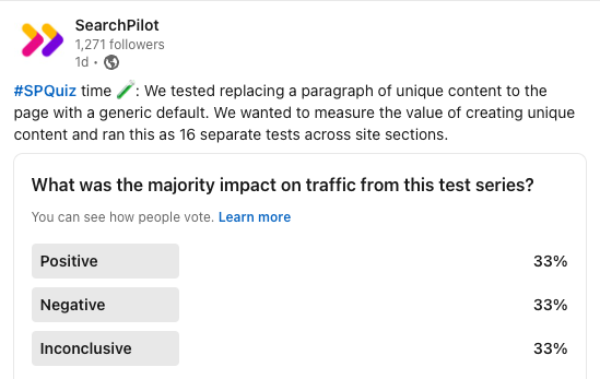 LinkedIn Quiz Poll