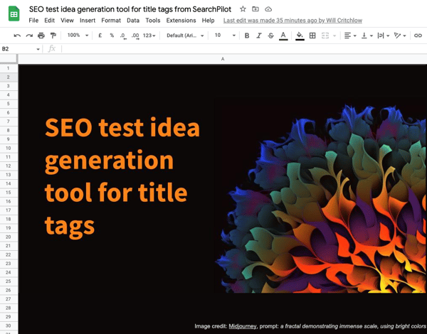 Free SEO Test Ideas Generation Tool