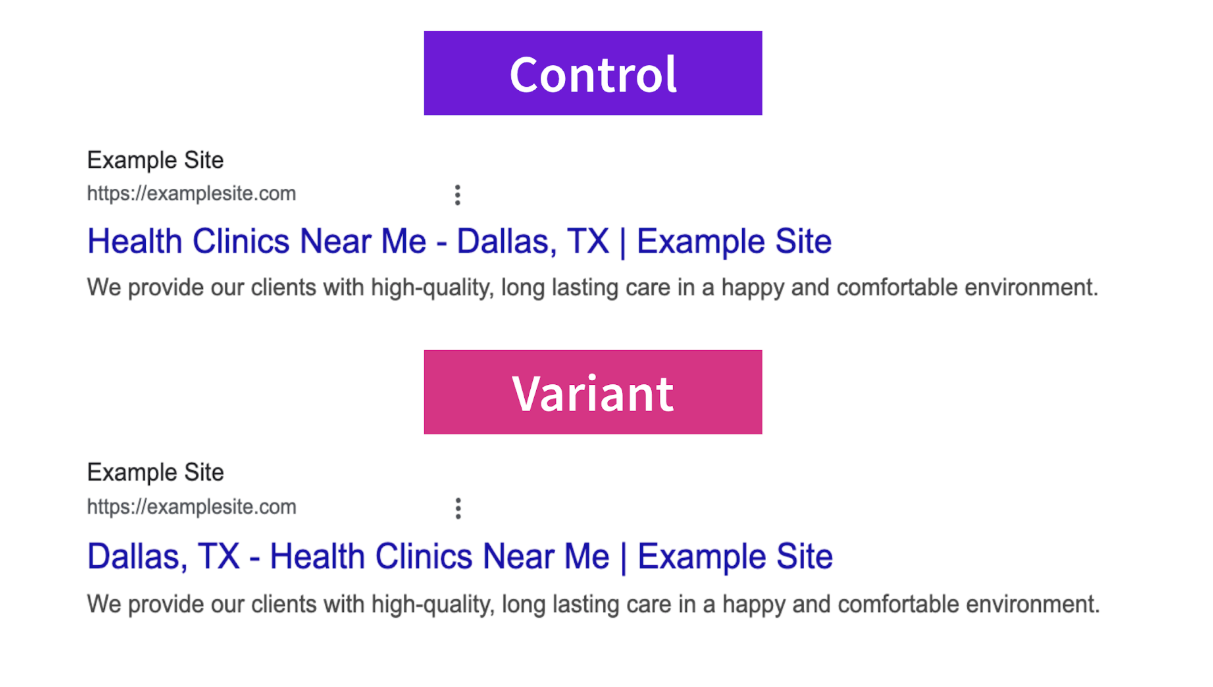Moving Location to the Start of the Title Tag Mock Up
