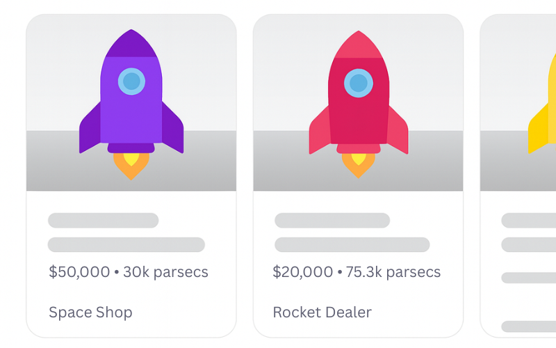 Mockup of what we were hoping to see in the SERP of vehicles displaying richer results about the vehicles to be more informative to users.
