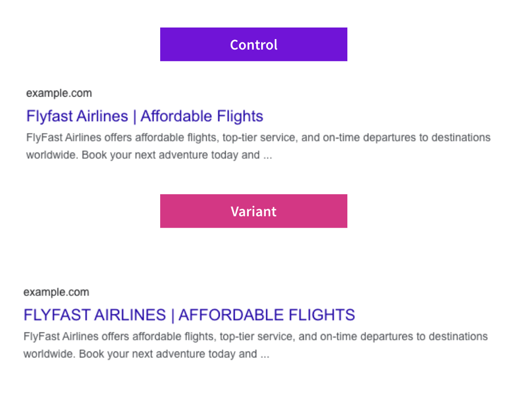 All Caps Title Tag Mock Up