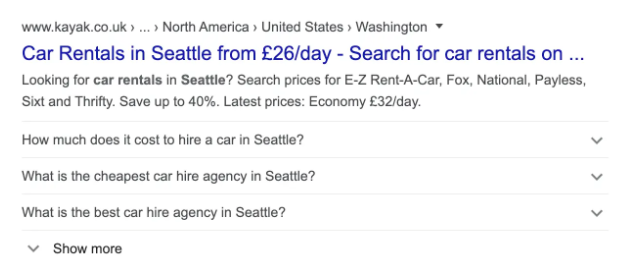 FAQ Markup in Rich Snippets