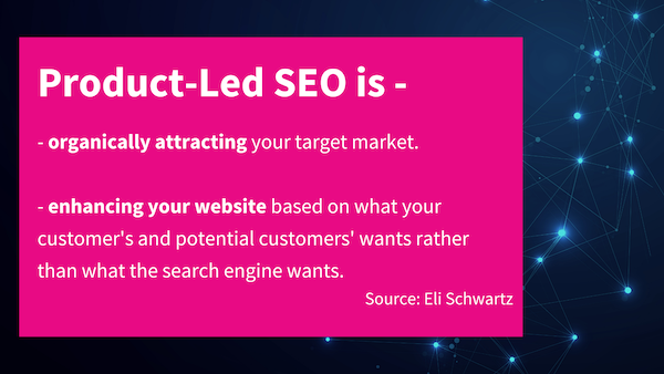 Product-led SEO definition from Eli Schwartz