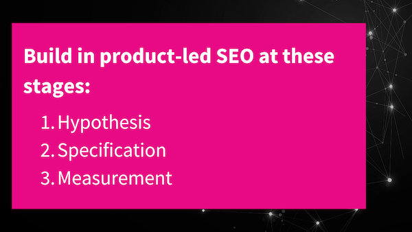 Build in product-led SEO at these stages
