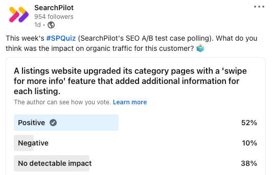 LinkedIn poll results