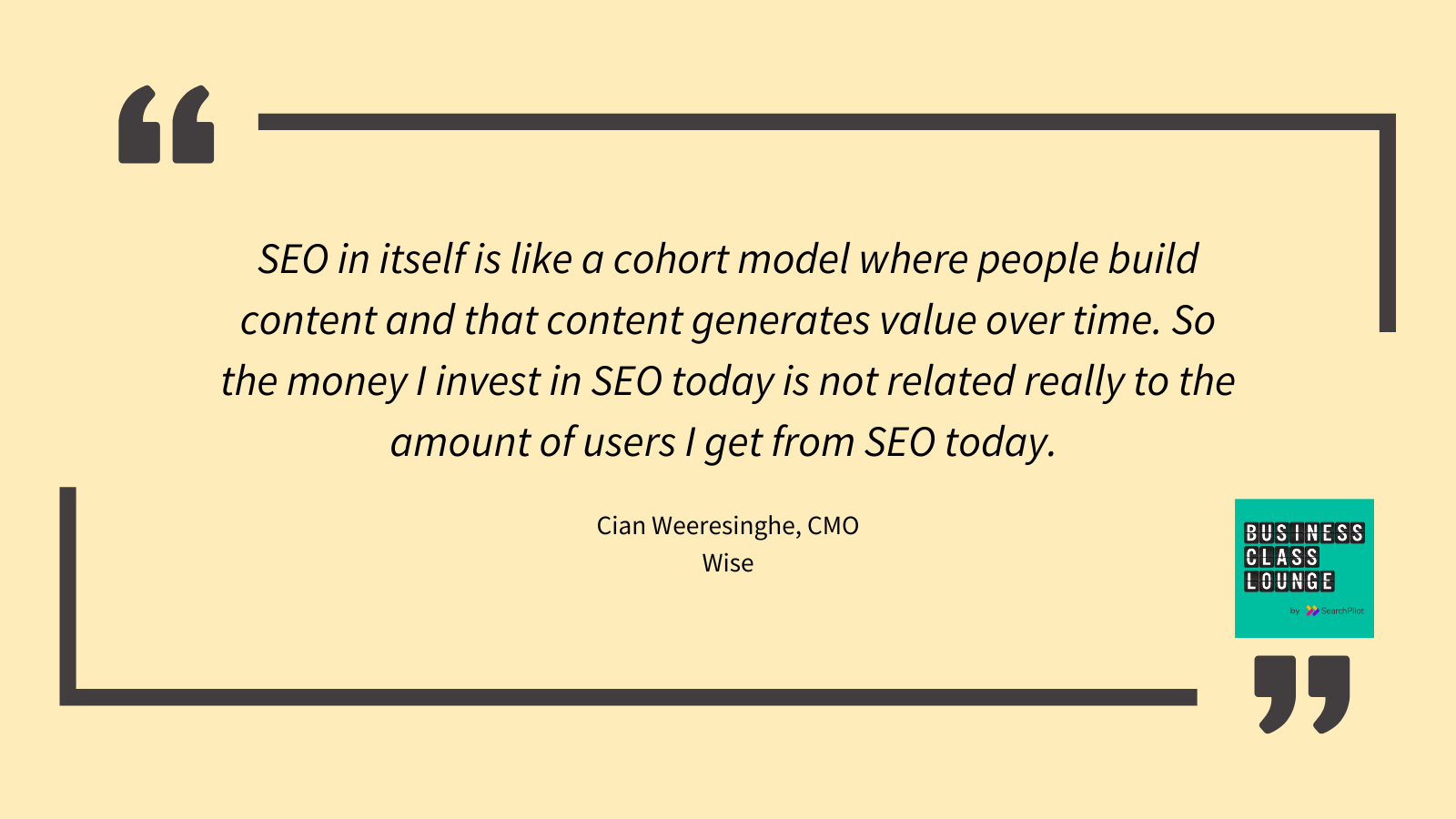 SEO is a cohort model