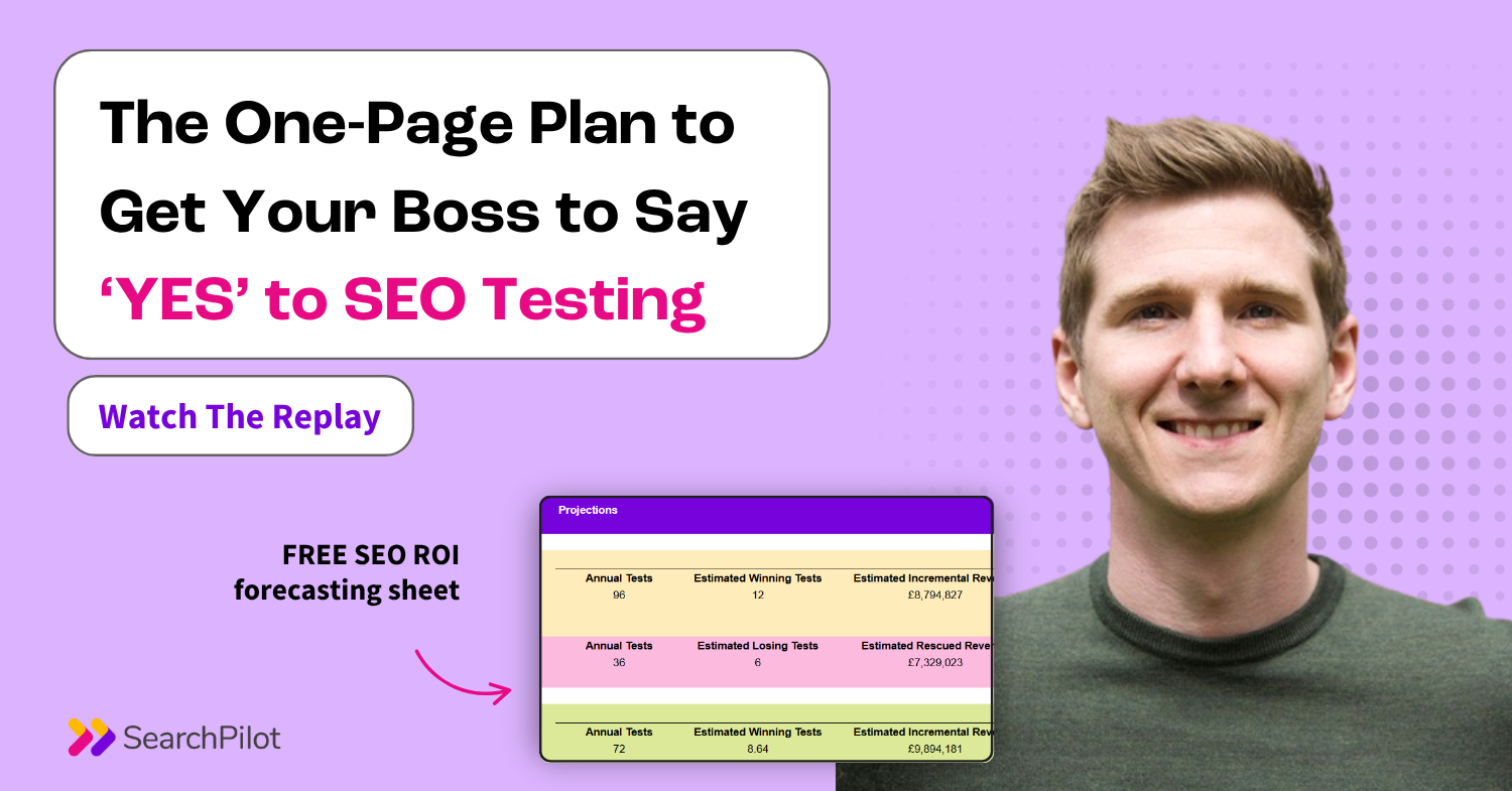 The One-Page SEO Testing Plan webinar thumbnail